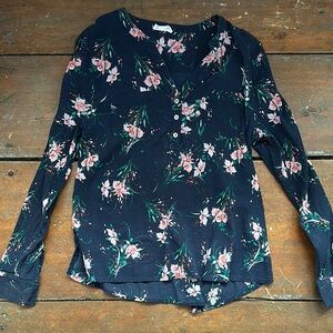 Carve Designs Blue Long Sleeve Polo Blouse